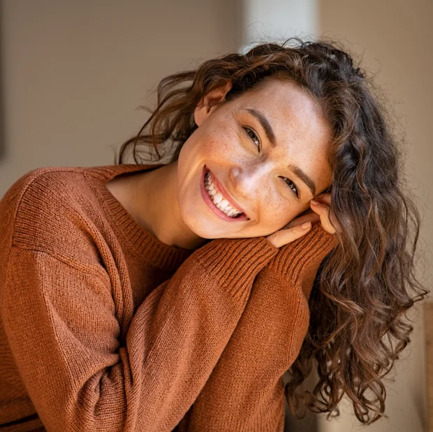 Smiling woman showcasing beautiful teeth