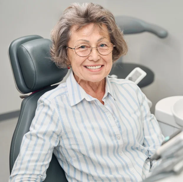 Older woman during dental treatment